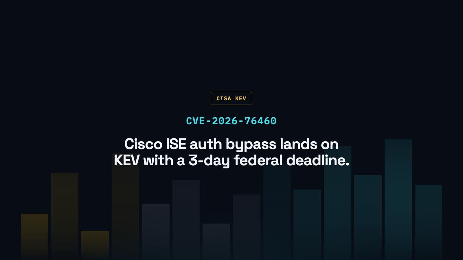 CVE-2026-76460: Cisco ISE Privileged API Flaw Added to CISA KEV — Patch by September 19, 2026